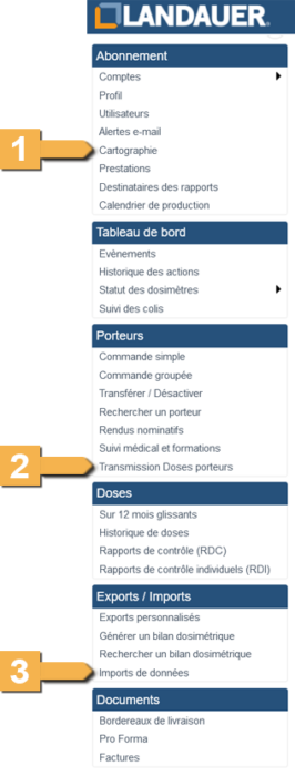 menu transmission doses porteurs