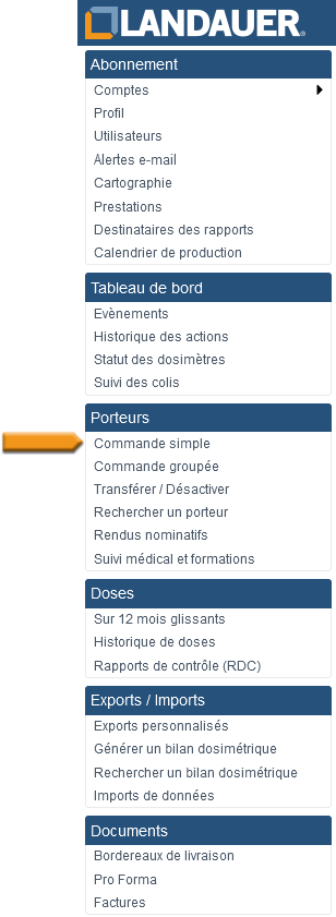 Commande simple de dosimètre