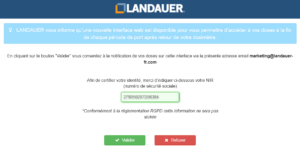 Après saisie du N° de Sécurité Sociale